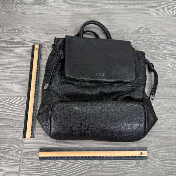 Radley London Woburn Abbey Black Leather Drawstring Backpack & Scottie Dog Charm main image 12